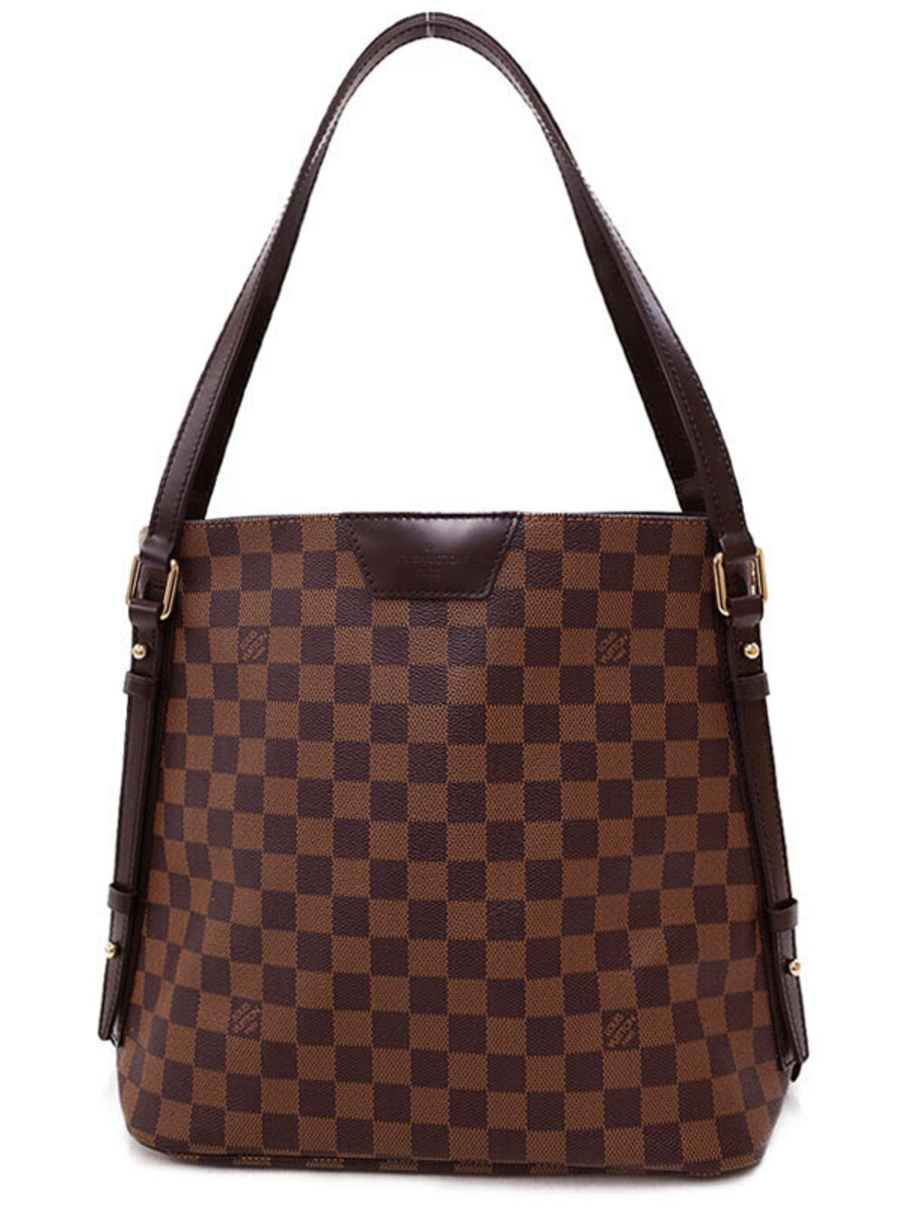 Louis Vuitton Damier Cabas Rivington Shoulder Bag Canvas Leather Brown